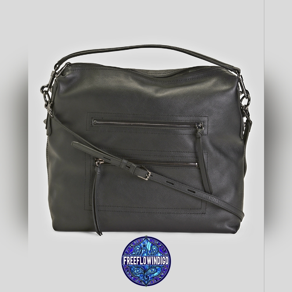 NWT | BOTKIER | Chelsea Black Leather | Large Bucket Crossbody Bag - Picture 2 of 8